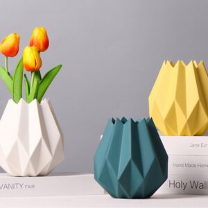 Geometric Ceramic Flower Vases