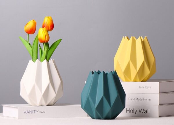 Geometric Ceramic Flower Vases