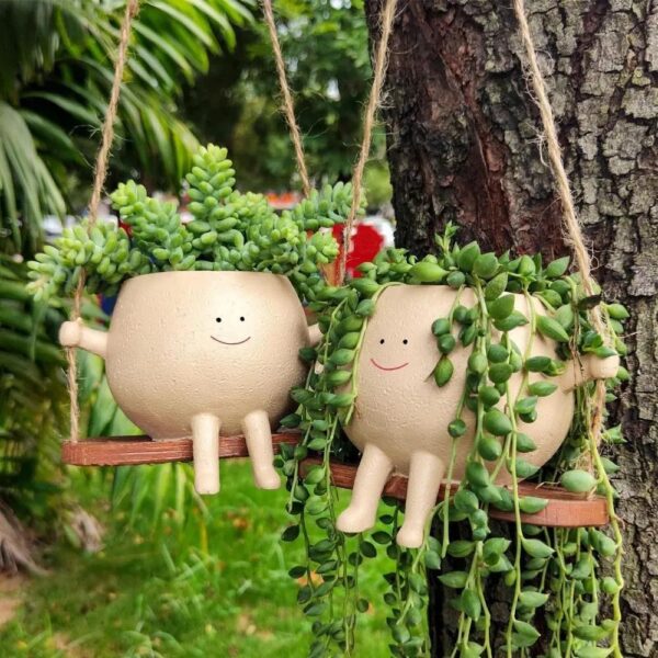 Resin Flower Pots Swing face Planter