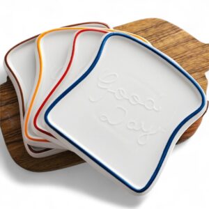 bread Toast shape ceramic snack plates