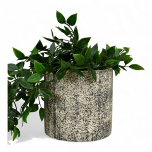 Textured Black & Gold Ceramic Planter – Modern Decorative Flower PotTextured Black & Gold Ceramic Planter – Modern Decorative Flower Pot