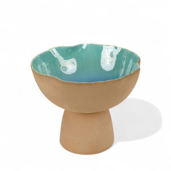 handmade pedestal Fruit ceramic serving bowl