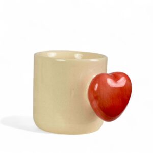 heart handle ceramic coffee mug
