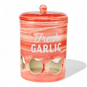 ceramic garlic keeper jar with vent holes