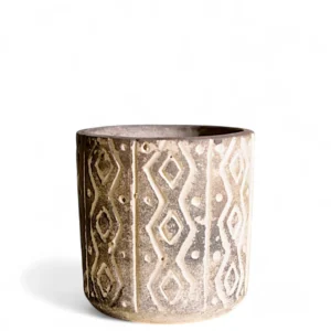 Tribal Imprint Stoneware Planter