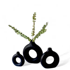 Eclipse Matte Black Vase Set