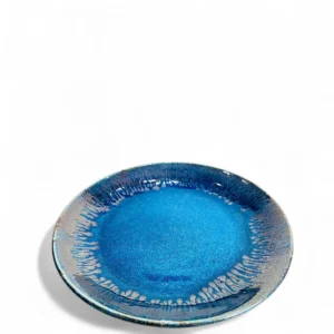 Azure Drip-Glaze Ceramic Dinner Plate