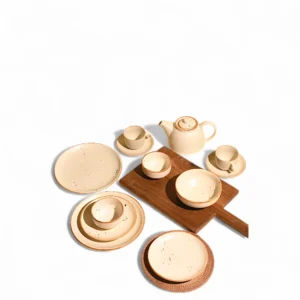 Minimal Rustic White Ceramic Dinner Set