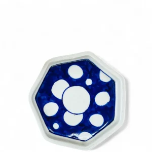Blue Polka Octagonal Ceramic Plate