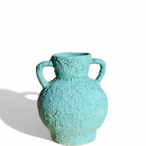 Aqua Textura Dual Handle Floral Vase turquoise textured real eye-catcher!