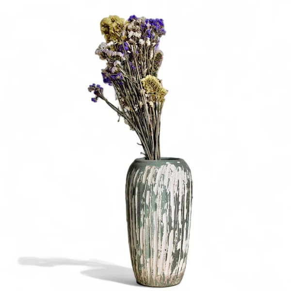 Premium Rustic Verde Tall Ceramic Flower Vase