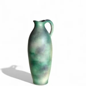Antique Emerald Drift Ceramic Pitcher Flower Vase