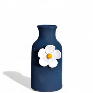 Navy Blue Bloom Charm Flower Vase