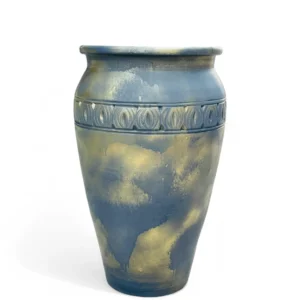 Z Black & Gold Embossed Terracotta Vase planter