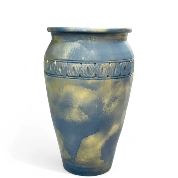 Z Black & Gold Embossed Terracotta Vase planter