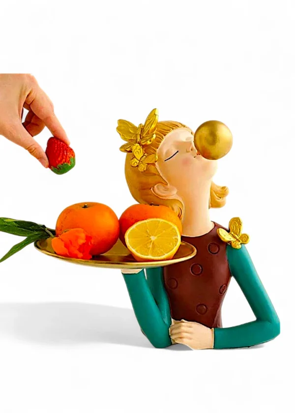 Bubble Girl Resin Fruit Tray