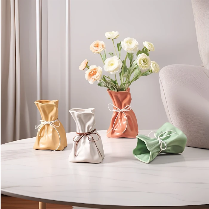 Folded Sack Ceramic Planter