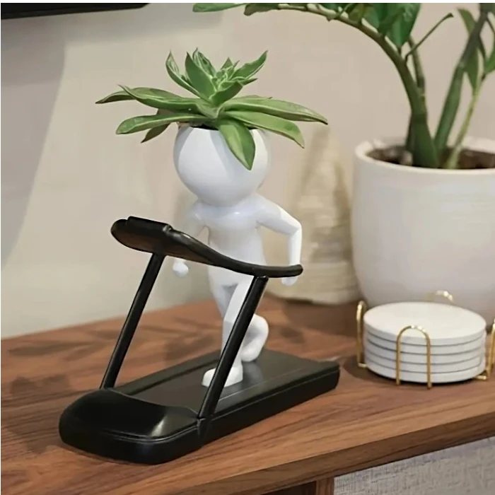 Running Man Planter – Ceramic Treadmill Pot