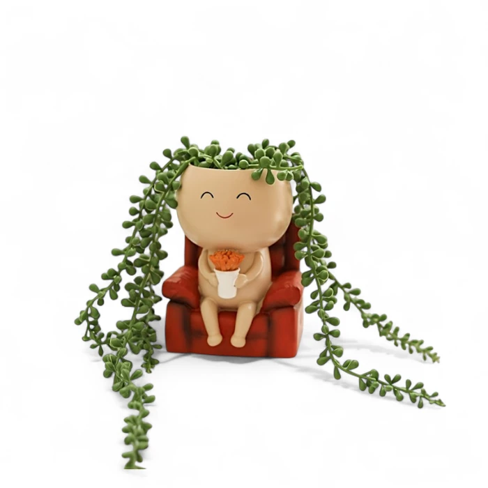 Happy Reader Planter – Handcrafted Ceramic Pot