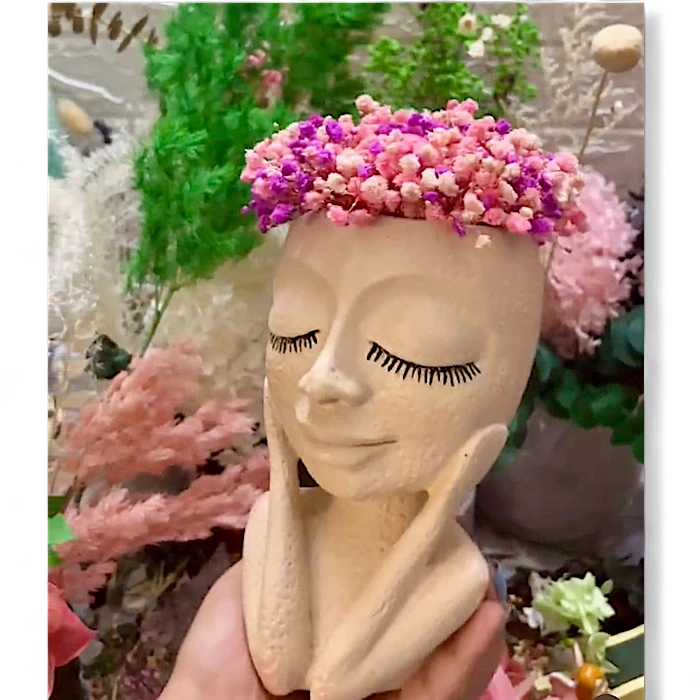 Serene Face Planter- Feminine Sculpture Pot