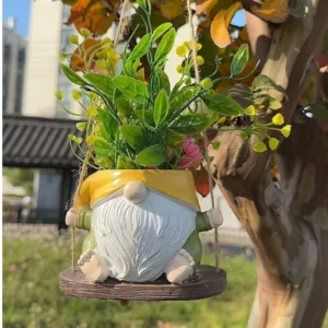 Swinging Gnome Hanging Planter