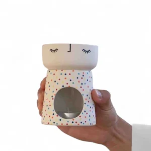 Handcrafted Face Aroma Diffuser – Polka Dot Ceramic Oil Burner
