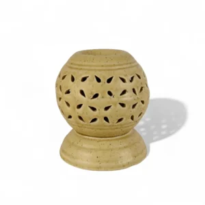 Handcrafted Globe Cut Aroma Diffuser – Beige Sand Finish