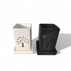 Handcrafted Tree Cut Electric Aroma Diffuser Set – Black & White