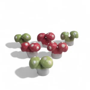 Mini Ceramic Mushroom Figurines