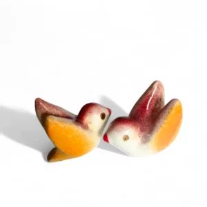 Mini Ceramic Lovebird Figurine Pair