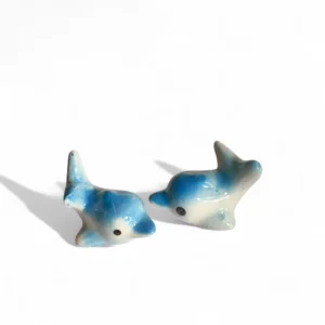 Ocean-Inspired Mini Ceramic Dolphin Figurines