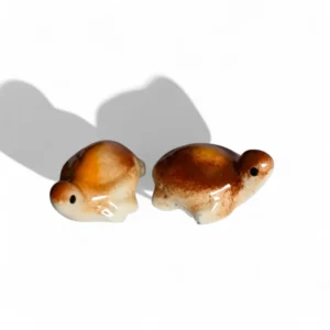 Mini Ceramic Turtle Figurine Pair