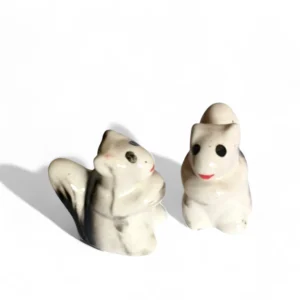 Mini Ceramic Squirrel Figurine Pair