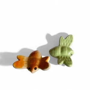 Mini Ceramic HoneyBee Figurine Pair