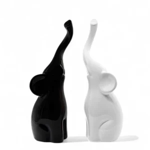 Yin-Yang Elephant Figurines – Set of 2
