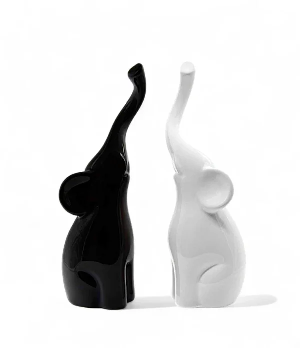 Yin-Yang Elephant Figurines – Set of 2