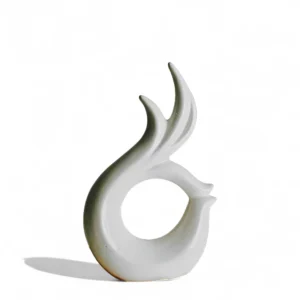 White Abstract Ceramic Sculpture – Grace Form