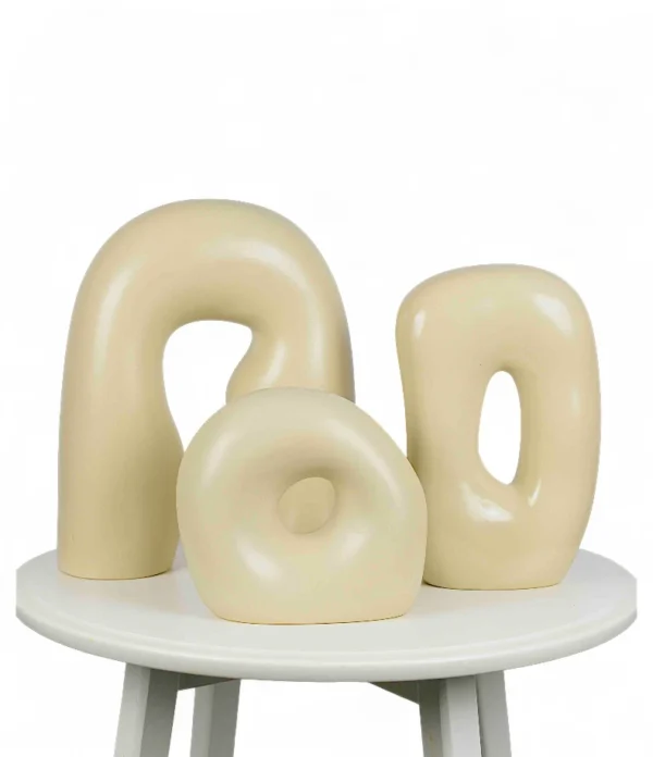 Abstract Ceramic Sculpture Set – Modern Minimal