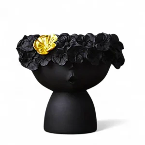 Black Blossom Girl Planter