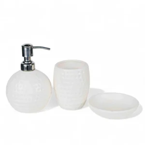 Ivory Textured Ceramic Bathroom Set