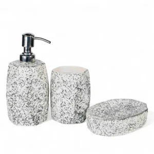Monochrome Terrazzo Ceramic Bathroom Set