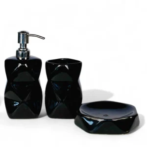 Midnight Luxe Black Ceramic Bathroom Set