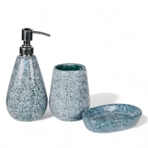Ocean Mist Speckled Ceramic Bathroom Set