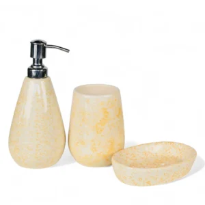Sun Dune Yellow Marble Bath Speckled Ceramic Bathroom Set