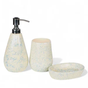 Blue Mist Speckled Ceramic Bathroom Set