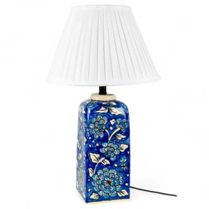Blue Floral Hand-Painted Ceramic Table Lamp