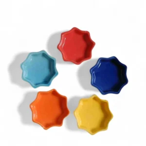 Multicolor Star-Shaped Ceramic Dip Diyas –