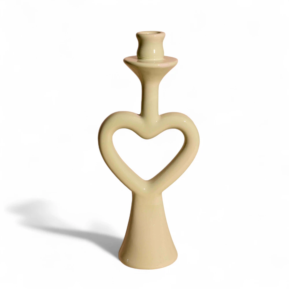 Heart-Shaped Ceramic Candle Holder