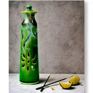 Green Glazed Ceramic Incense Holder Tower