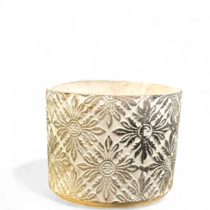 Vintage Floral Embossed Ceramic Planter